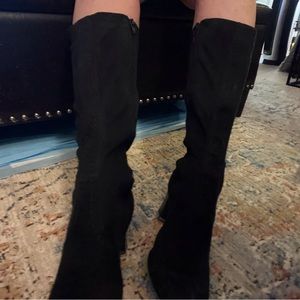 Knee High Black Suede Boots